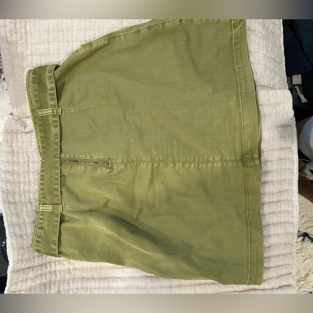 Anthropologie Pilcro Skirt Size 8 Mini Green Twill Pockets - Picture 4 of 6